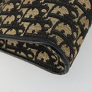 Christian Dior Trotter Canvas Shoulder Bag Navy Gold Auth 185006-14