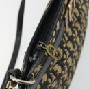 Christian Dior Trotter Canvas Shoulder Bag Navy Gold Auth 185006-10