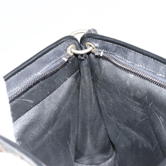 Christian Dior Trotter Canvas Shoulder Bag Navy Gold Auth 185006