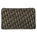 Christian Dior Trotter Canvas Shoulder Bag Navy Gold Auth 185006-2