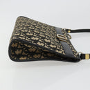 Christian Dior Trotter Canvas Shoulder Bag Navy Gold Auth 185006-3