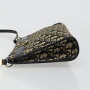 Christian Dior Trotter Canvas Shoulder Bag Navy Gold Auth 185006-4