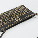 Christian Dior Trotter Canvas Shoulder Bag Navy Gold Auth 185006-6