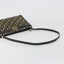 Christian Dior Trotter Canvas Shoulder Bag Navy Gold Auth 185006-7