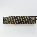 Christian Dior Trotter Canvas Shoulder Bag Navy Gold Auth 185006-5