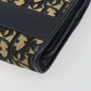 Christian Dior Trotter Canvas Shoulder Bag Navy Gold Auth 185007A-10