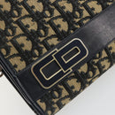 Christian Dior Trotter Canvas Shoulder Bag Navy Gold Auth 185007A-14