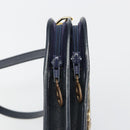 Christian Dior Trotter Canvas Shoulder Bag Navy Gold Auth 185007A-15