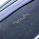 Christian Dior Trotter Canvas Shoulder Bag Navy Gold Auth 185007A-16