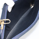 Christian Dior Trotter Canvas Shoulder Bag Navy Gold Auth 185007A-20