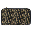 Christian Dior Trotter Canvas Shoulder Bag Navy Gold Auth 185007A-3