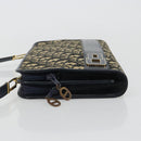 Christian Dior Trotter Canvas Shoulder Bag Navy Gold Auth 185007A-5