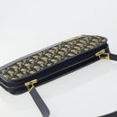 Christian Dior Trotter Canvas Shoulder Bag Navy Gold Auth 185007A-6