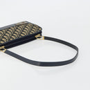 Christian Dior Trotter Canvas Shoulder Bag Navy Gold Auth 185007A-7