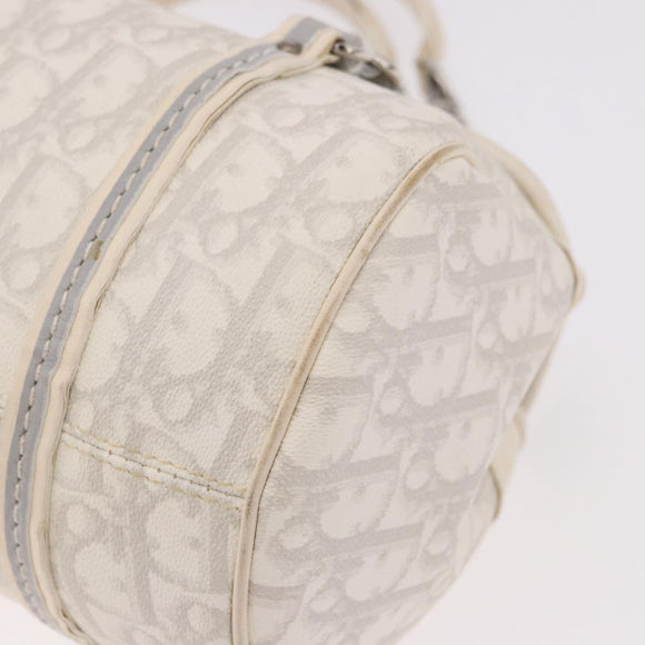 Christian Dior Trotter Canvas Romantic Chain Bag PVC White Silver Auth 185008SAV