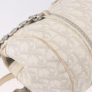 Christian Dior Trotter Canvas Romantic Chain Bag PVC White Silver Auth 185008SAV-16