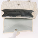 Christian Dior Trotter Canvas Romantic Chain Bag PVC White Silver Auth 185008SAV-19