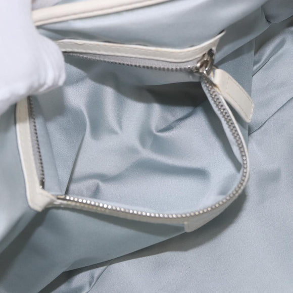 Christian Dior Trotter Canvas Romantic Chain Bag PVC White Silver Auth 185008SAV