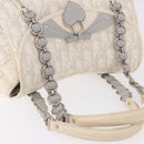 Christian Dior Trotter Canvas Romantic Chain Bag PVC White Silver Auth 185008SAV-6