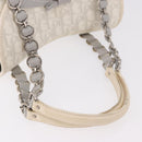 Christian Dior Trotter Canvas Romantic Chain Bag PVC White Silver Auth 185008SAV-7
