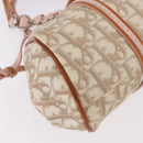 Christian Dior Trotter Canvas Romantic Hand Bag PVC Beige Silver Auth 185009SAM-10