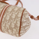 Christian Dior Trotter Canvas Romantic Hand Bag PVC Beige Silver Auth 185009SAM-11