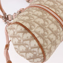 Christian Dior Trotter Canvas Romantic Hand Bag PVC Beige Silver Auth 185009SAM-12