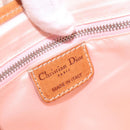 Christian Dior Trotter Canvas Romantic Hand Bag PVC Beige Silver Auth 185009SAM-18