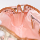 Christian Dior Trotter Canvas Romantic Hand Bag PVC Beige Silver Auth 185009SAM-21