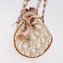 Christian Dior Trotter Canvas Romantic Hand Bag PVC Beige Silver Auth 185009SAM-4