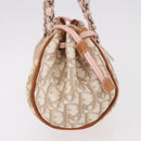 Christian Dior Trotter Canvas Romantic Hand Bag PVC Beige Silver Auth 185009SAM-5