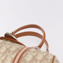 Christian Dior Trotter Canvas Romantic Hand Bag PVC Beige Silver Auth 185009SAM-8