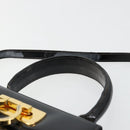 Salvatore Ferragamo Gancini Hand Bag Leather 2way Black Gold Auth 185010-15