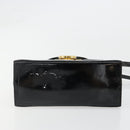 Salvatore Ferragamo Gancini Hand Bag Leather 2way Black Gold Auth 185010-8