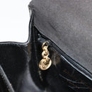 Salvatore Ferragamo Gancini Hand Bag Leather 2way Black Gold Auth 185010-26