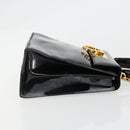 Salvatore Ferragamo Gancini Hand Bag Leather 2way Black Gold Auth 185010-5