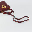 Salvatore Ferragamo Gancini Hand Bag Leather 2way Red Gold Auth 185011-9