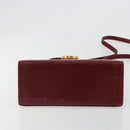 Salvatore Ferragamo Gancini Hand Bag Leather 2way Red Gold Auth 185011-5