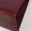 Salvatore Ferragamo Gancini Hand Bag Leather 2way Red Gold Auth 185011-16