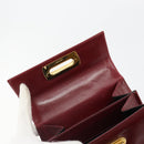 Salvatore Ferragamo Gancini Hand Bag Leather 2way Red Gold Auth 185011-21