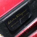 Salvatore Ferragamo Gancini Hand Bag Leather 2way Red Gold Auth 185011-12