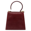 Salvatore Ferragamo Gancini Hand Bag Leather 2way Red Gold Auth 185011-2