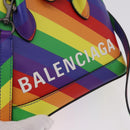 BALENCIAGA Ville XXS Hand Bag Leather 2way Rainbow 550646 Auth 185014M-17