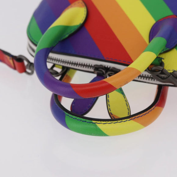 BALENCIAGA Ville XXS Hand Bag Leather 2way Rainbow 550646 Auth 185014M