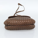 BOTTEGA VENETA INTRECCIATO Hand Bag Leather 2way Bronze Gold Auth 185015-5