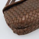 BOTTEGA VENETA INTRECCIATO Hand Bag Leather 2way Bronze Gold Auth 185015-16