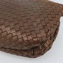 BOTTEGA VENETA INTRECCIATO Hand Bag Leather 2way Bronze Gold Auth 185015-17