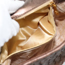 BOTTEGA VENETA INTRECCIATO Hand Bag Leather 2way Bronze Gold Auth 185015-24