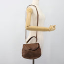BOTTEGA VENETA INTRECCIATO Hand Bag Leather 2way Bronze Gold Auth 185015-25