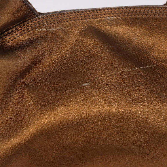 LOEWE Anagram Nappa Aire Hand Bag Leather Gold Auth 185016A